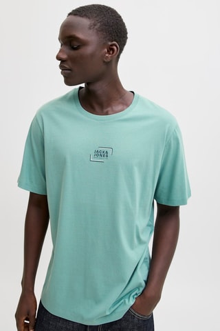 T-shirt regular em algodão biológico - Verde-água