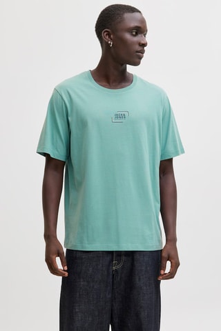 T-shirt regular em algodão biológico - Verde-água