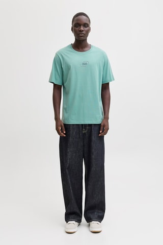 T-shirt regular em algodão biológico - Verde-água