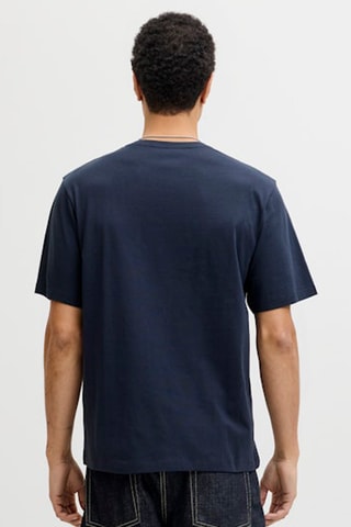 T-shirt regular em algodão biológico - Azul-marinho