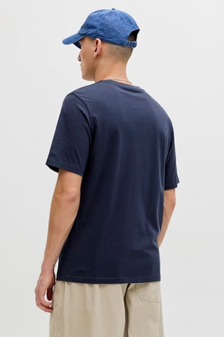 T-shirt regular em algodão biológico - Azul-marinho