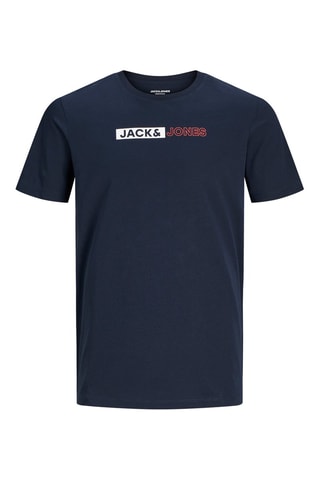 4 t-shirts regular - Branco, verde e azul-marinho
