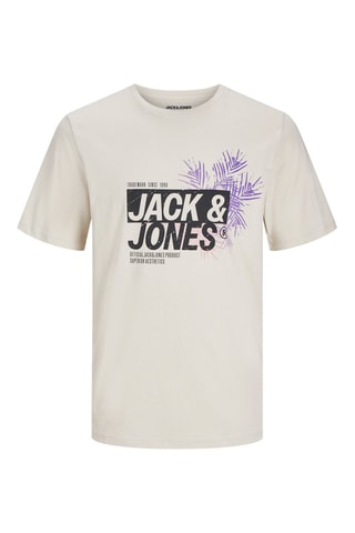 4 t-shirts regular - Branco, bege e azul-marinho
