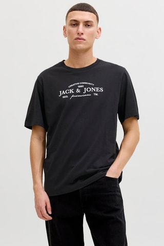 T-shirt regular em algodão biológico - Preto