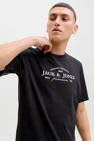 T-shirt regular em algodão biológico - Preto