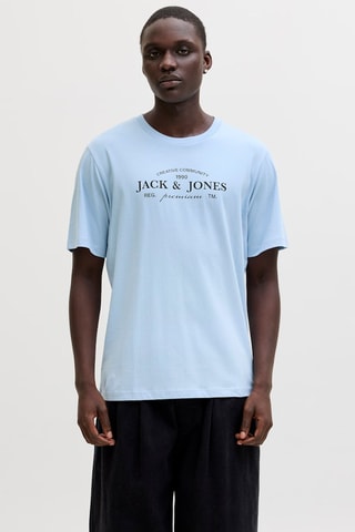 T-shirt regular em algodão biológico - Azul-claro