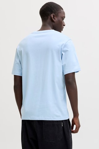 T-shirt regular em algodão biológico - Azul-claro