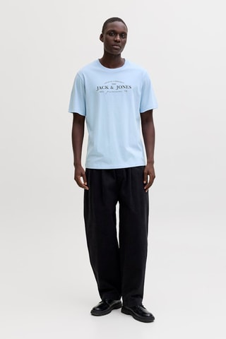 T-shirt regular em algodão biológico - Azul-claro