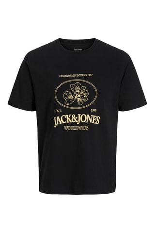 T-shirt regular em algodão biológico - Preto