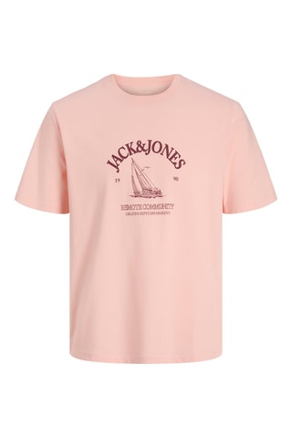 T-shirt regular em algodão biológico - Rosa-pálido