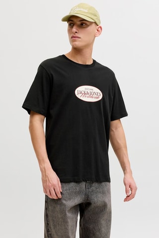 T-shirt regular em algodão biológico - Preto