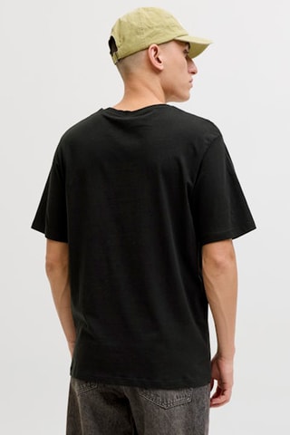 T-shirt regular em algodão biológico - Preto