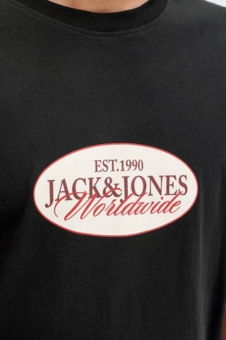 T-shirt regular em algodão biológico - Preto