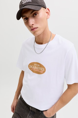 T-shirt regular em algodão biológico - Branco