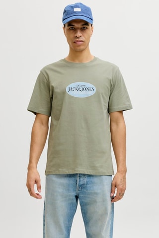 T-shirt regular em algodão biológico - Caqui