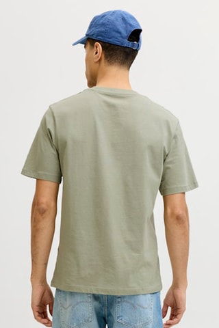 T-shirt regular em algodão biológico - Caqui