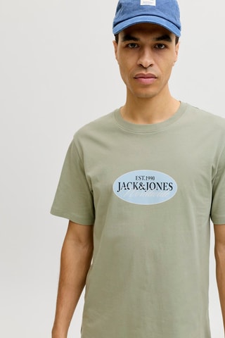 T-shirt regular em algodão biológico - Caqui