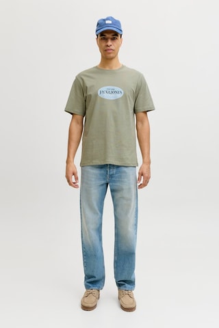 T-shirt regular em algodão biológico - Caqui