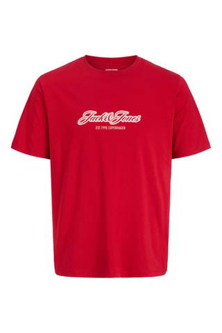 T-shirt regular em algodão biológico - Vermelho