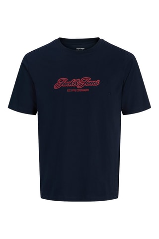 T-shirt regular em algodão biológico - Azul-marinho
