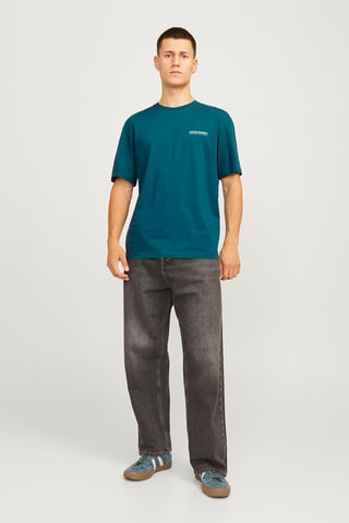 T-shirt relaxed - Azul-petróleo