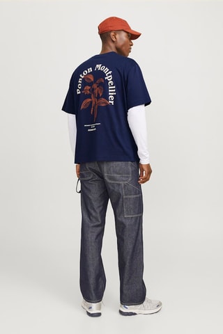 T-shirt loose - Azul-marinho