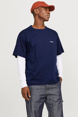 T-shirt loose - Azul-marinho