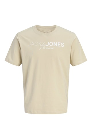 T-shirt regular em algodão biológico - Bege