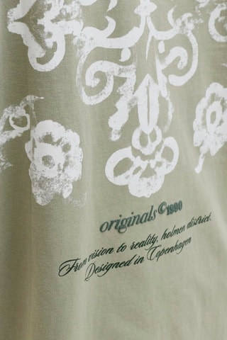 T-shirt loose - Caqui e branco