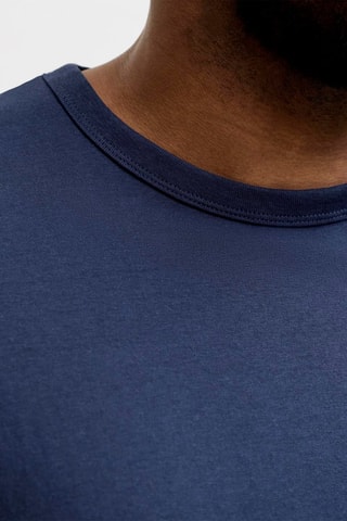 T-shirt em algodão biológico - Azul-marinho