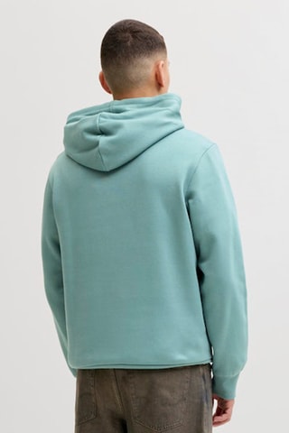 Sweat regular em algodão biológico com capuz - Verde-água
