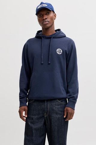 Sweat relaxed em algodão biológico misturado - Azul-marinho