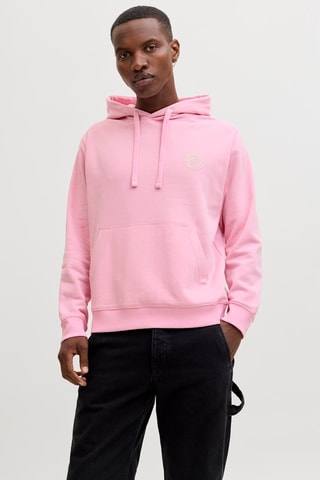 Sweat relaxed em algodão biológico misturado - Rosa