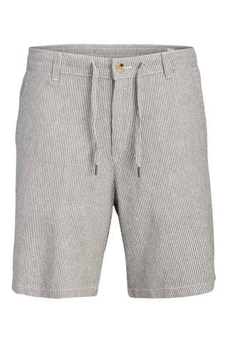 Calções tapered em linho - Cinzento