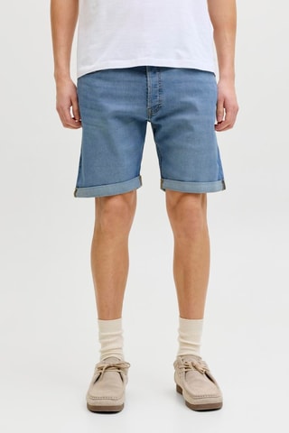Bermudas regular de ganga - Azul-claro