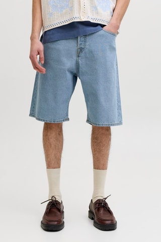Bermudas baggy em ganga - Azul-claro