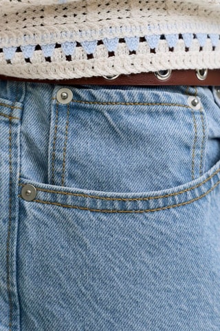 Bermudas baggy em ganga - Azul-claro