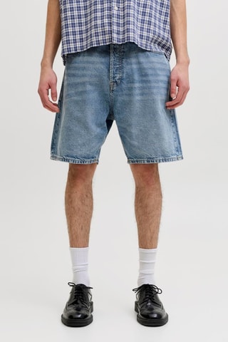 Bermudas relaxed em ganga - Azul