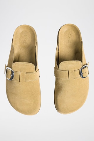 Zuecos de nobuk - Beige