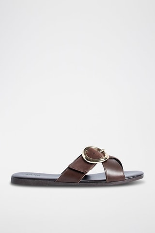 Sandalias de piel - Marrón