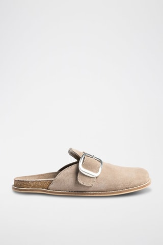 Zuecos de nobuk - Beige
