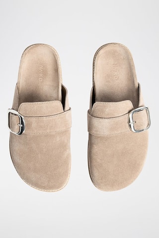 Zuecos de nobuk - Beige