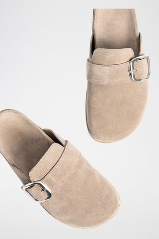 Zuecos de nobuk - Beige