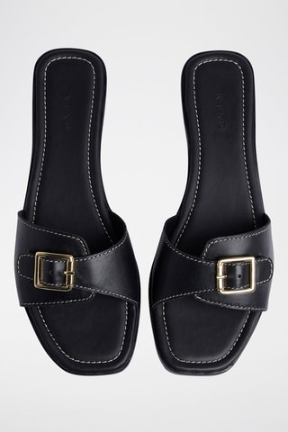 Sandalias de piel ovina - Negro