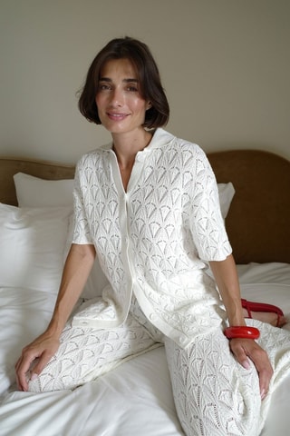 Cárdigan relaxed fit - Blanco