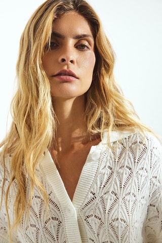 Cárdigan relaxed fit - Blanco