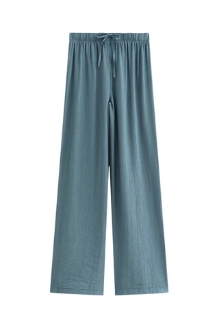 Pantalón wide leg de tiro alto - Azul