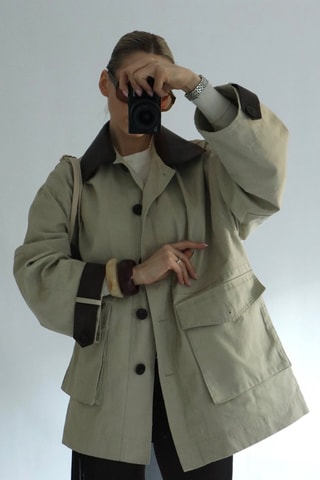 Chaqueta oversize - Beige