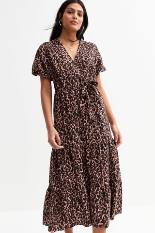Vestido cruzado - Marrón