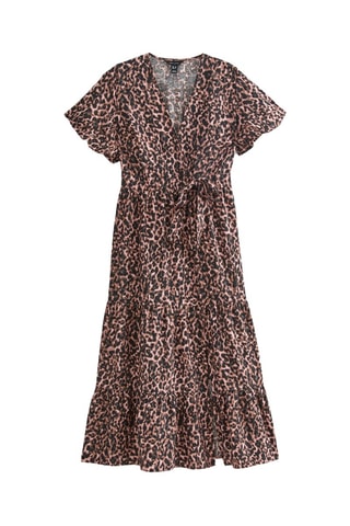 Vestido cruzado - Marrón
